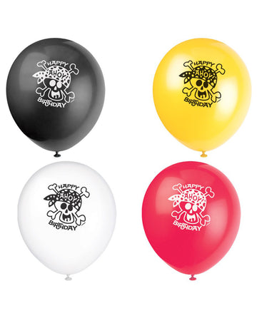 8 vícebarevných pirátských balónků 30 cm 