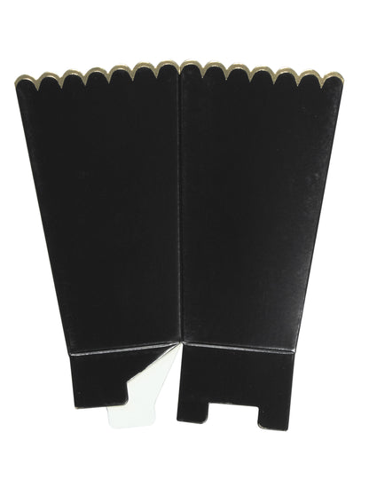 8 černých a zlatých krabiček na popcorn 12,5 x 7 cm vroubkovaný