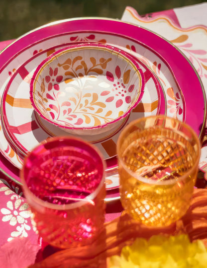 8 papírových misek Pink Limonade 13.5 cm