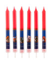 Bougies d'anniversaire Spiderman pour enfant rouges et bleues
