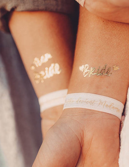 8 Armbänder Mlle wird zu Madame in Rosa und Gold