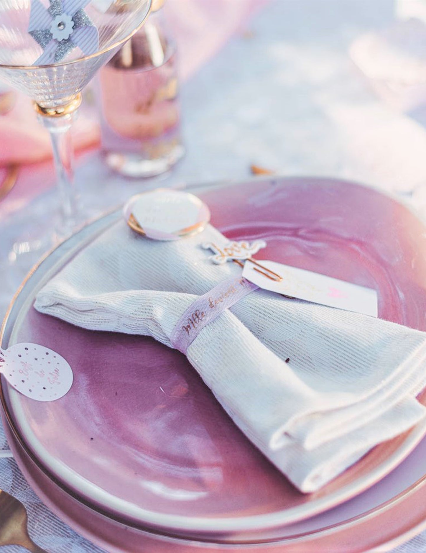 8 Armbänder Mlle wird zu Madame in Rosa und Gold