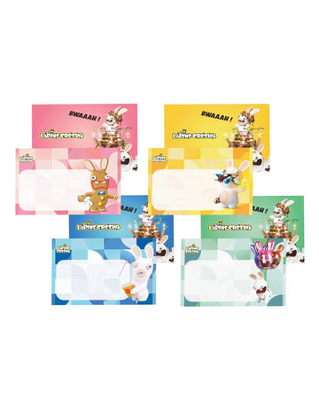 8 Cartes d'invitation avec enveloppes Lapins crétins