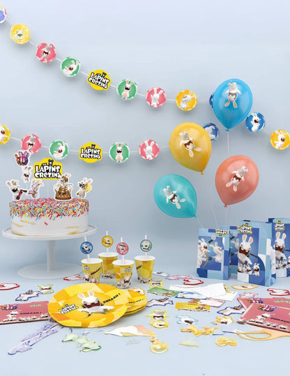 8 Cartes d'invitation avec enveloppes Lapins crétins