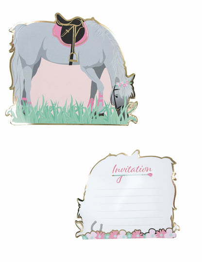 8 pozvánek na koně 13 cm k narozeninám