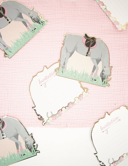 8 pozvánek na koně 13 cm k narozeninám