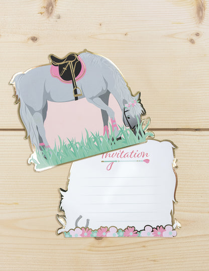 8 pozvánek na koně 13 cm k narozeninám