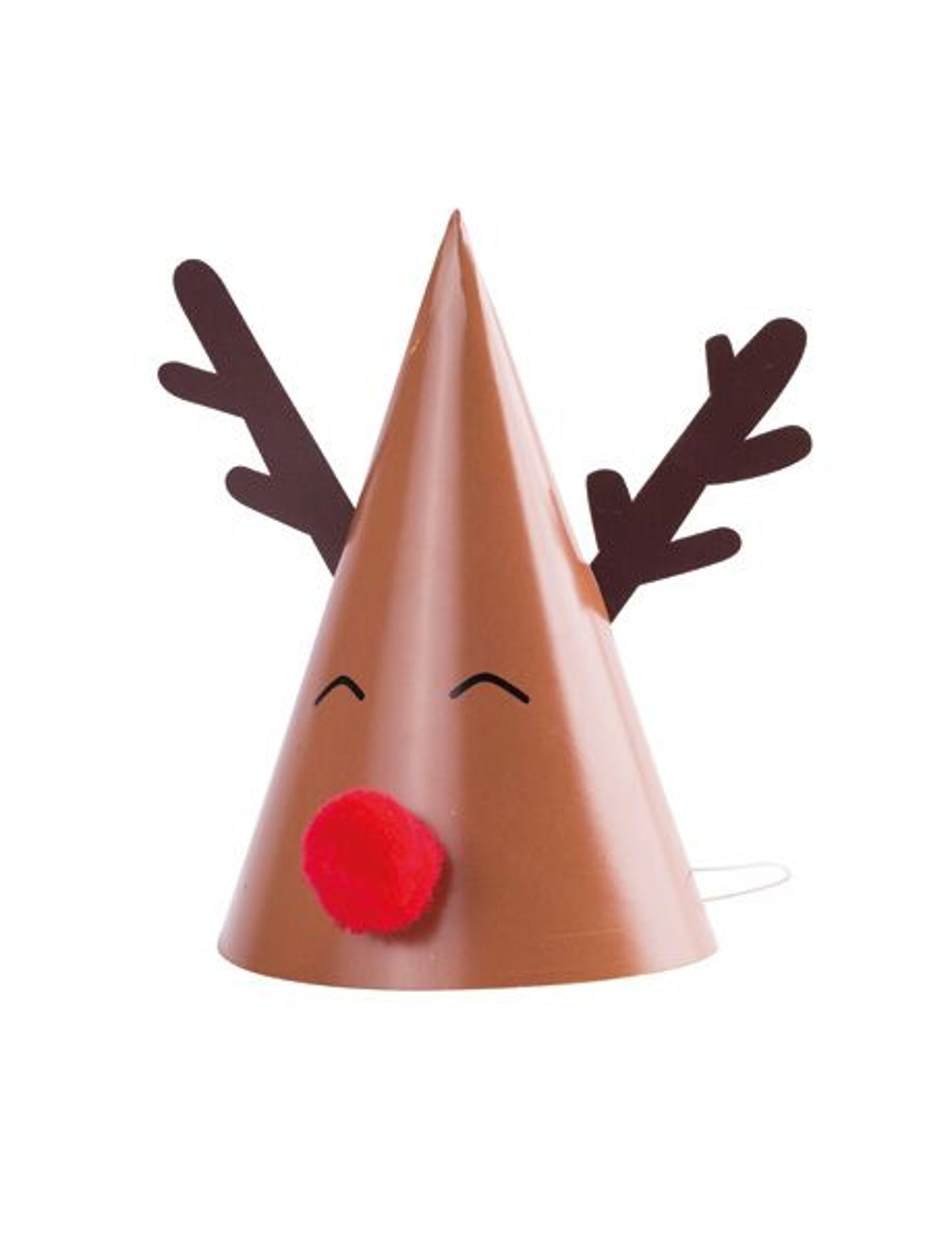 8 kartonových čepiček Rudolph s červeným bambulkou 11 x 17 cm 