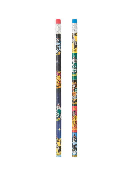 8 crayons à papier Harry Potter pour enfant multicolores avec blasons de Poudlard
