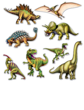 8 kartonových výřezů dinosaurů