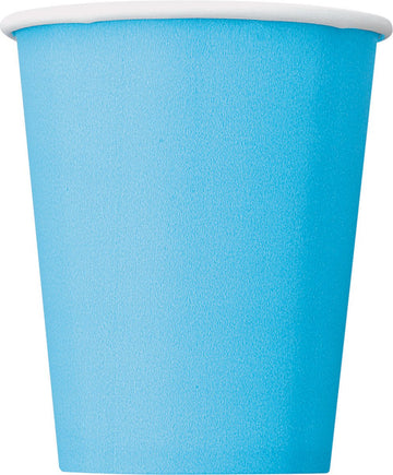 Papírové modré pastelové poháry na oslavu