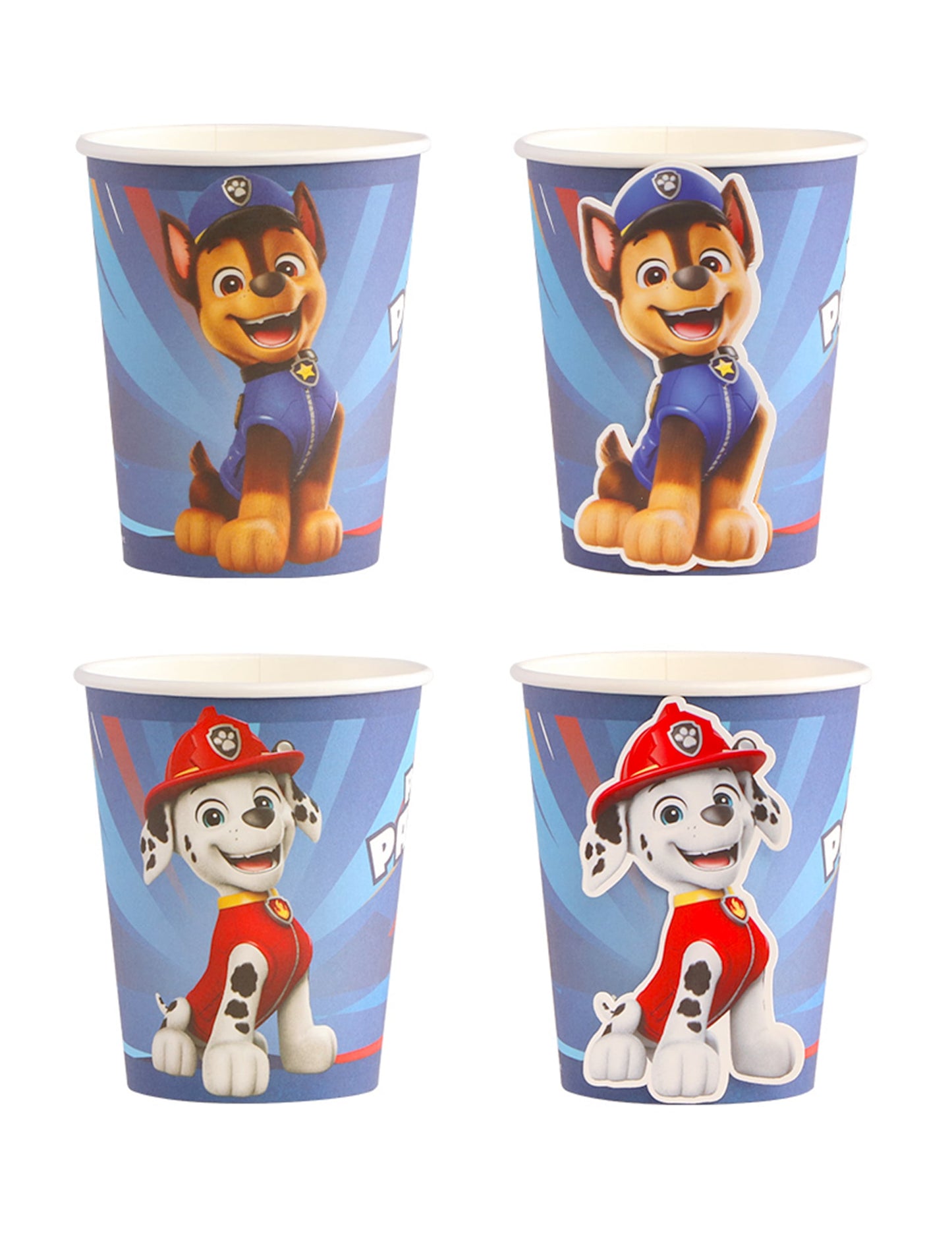 Gobelets Pat'patrouille pour enfant bleus avec les personnages Chase et Marcus