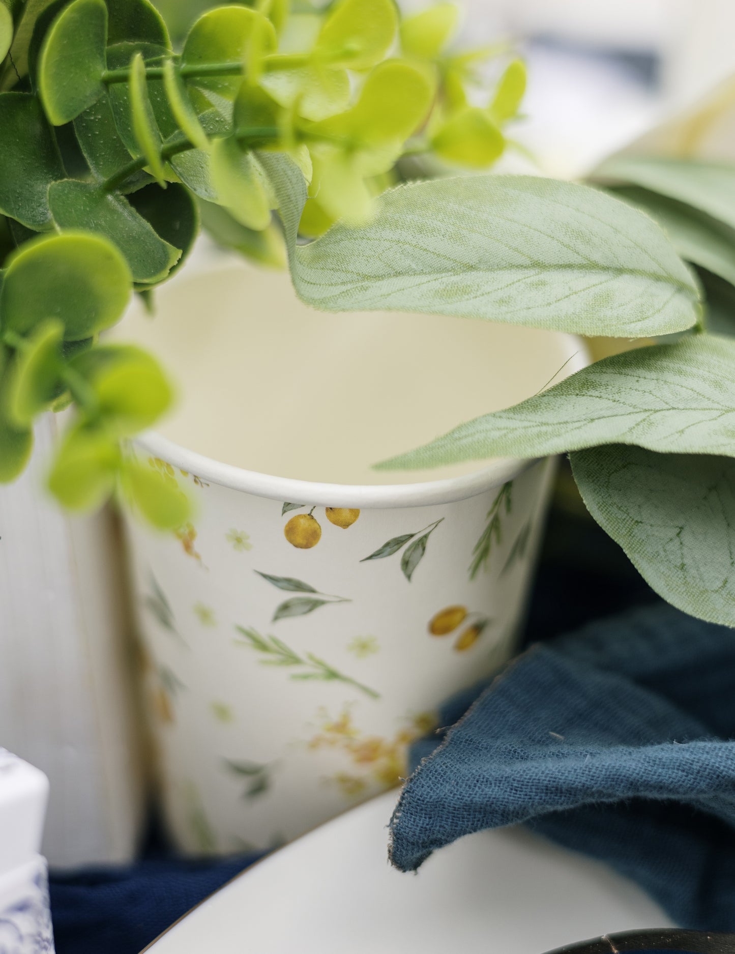 8 kartonových pohárků na citron a listy 255 ml k narozeninám