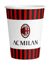 Gobelets en carton AC Milan pour fête rouge et noir avec logo