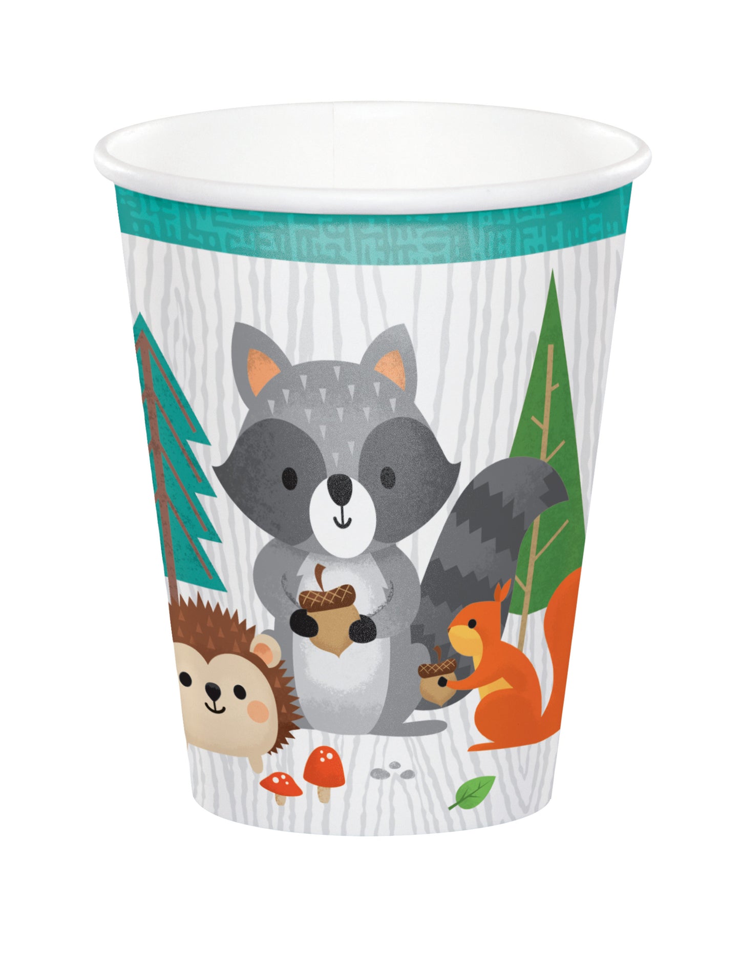 8 kartonových kelímků lesních zvířátek 256 ml k narozeninám