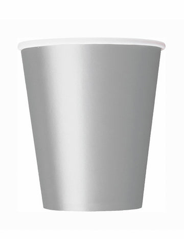 8 stříbrných papírových kelímků 270 ml