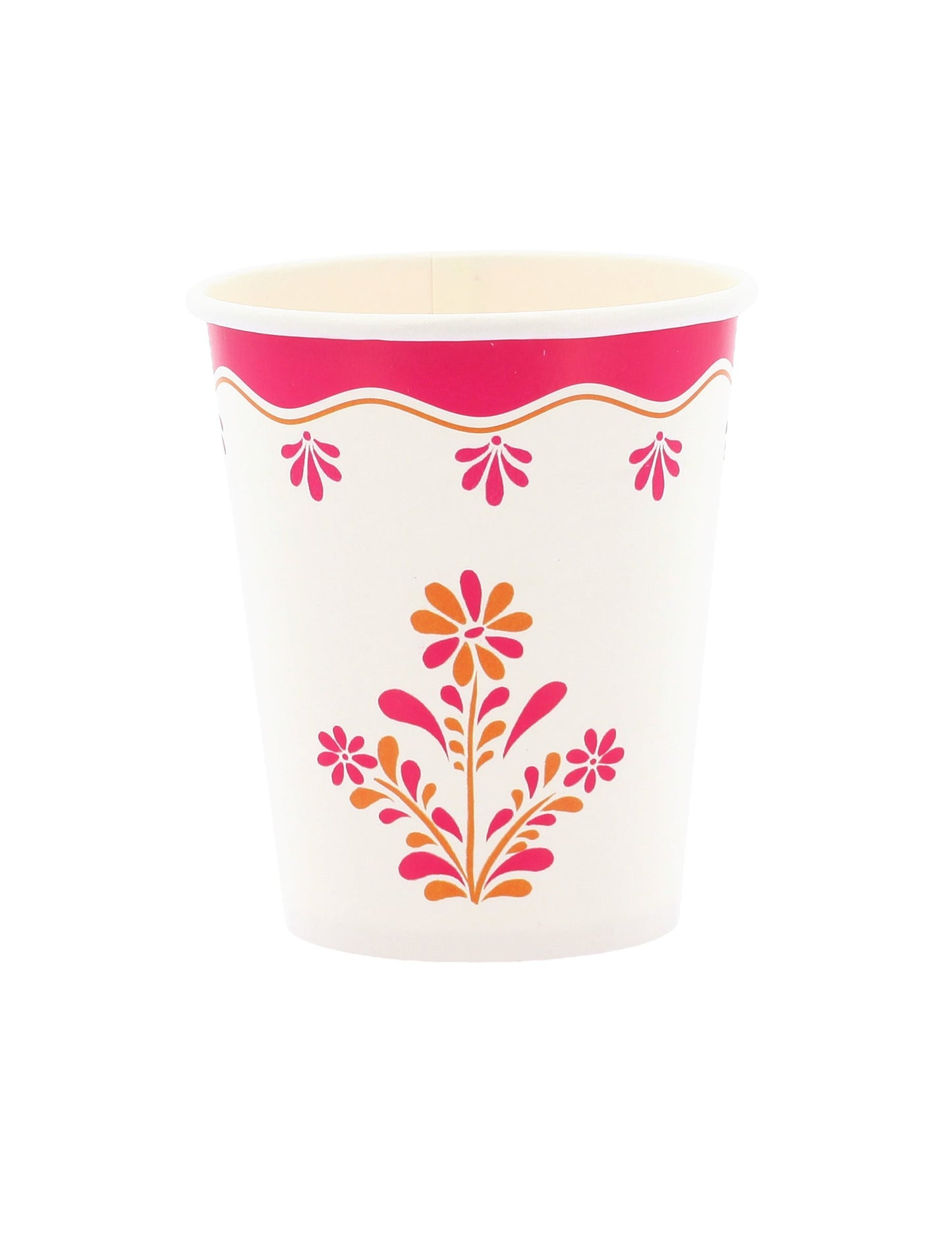 Gobelets en carton Pink Limonade rose et orange à motifs floraux