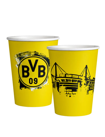 8 papírových kelímků Borussia Dortmund o objemu 250 ml