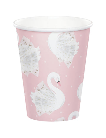 8 papírových kelímků Royal Swan Pink 256 ml