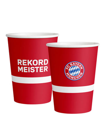 8 papírových kelímků FC Bayern Mnichov o objemu 250 ml