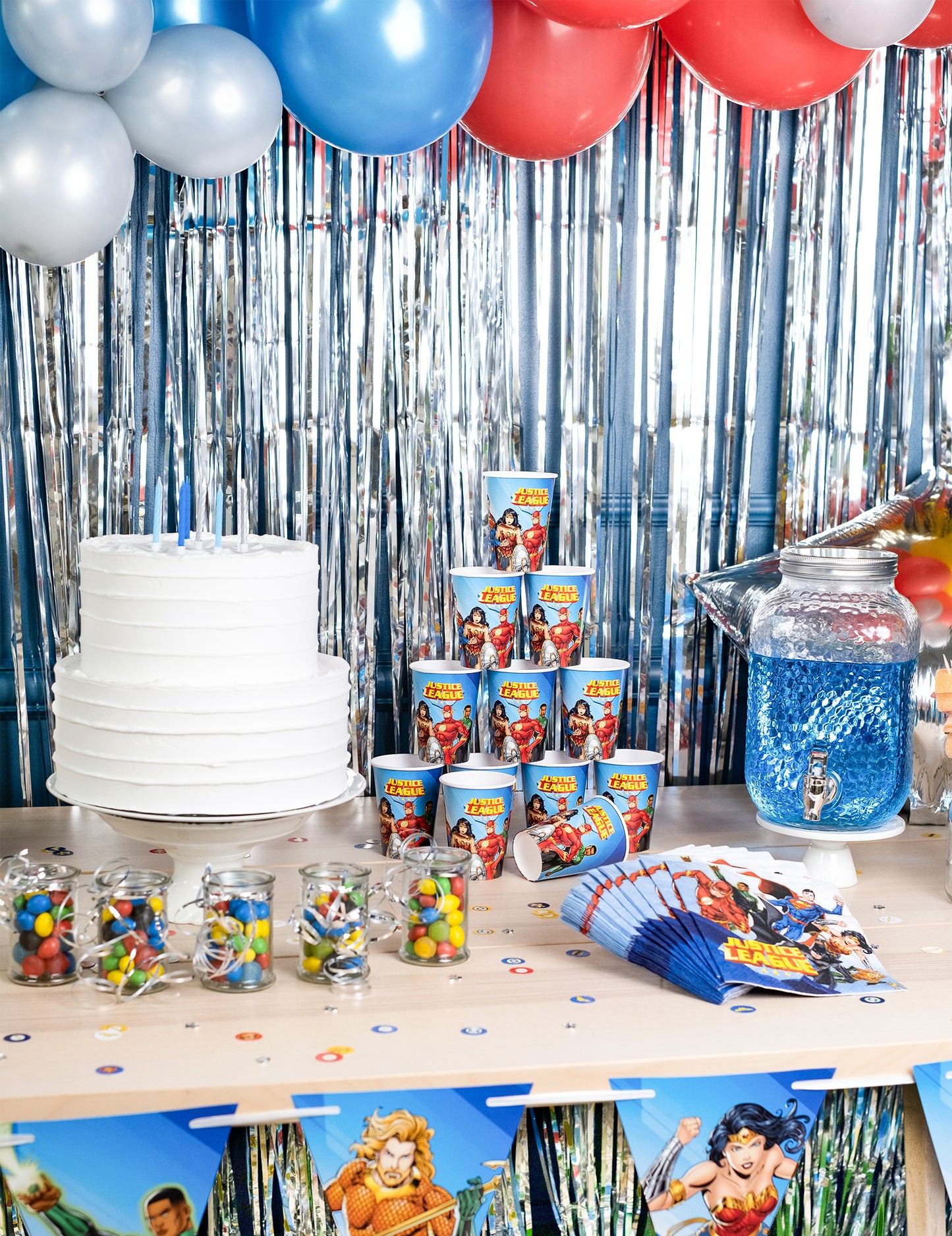 8 papírových kelímků Justice League™ 210 ml