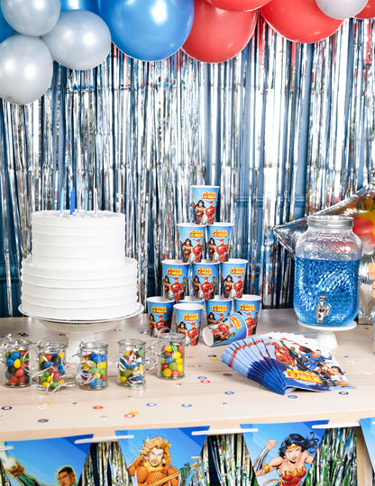 8 papírových kelímků Justice League™ 210 ml