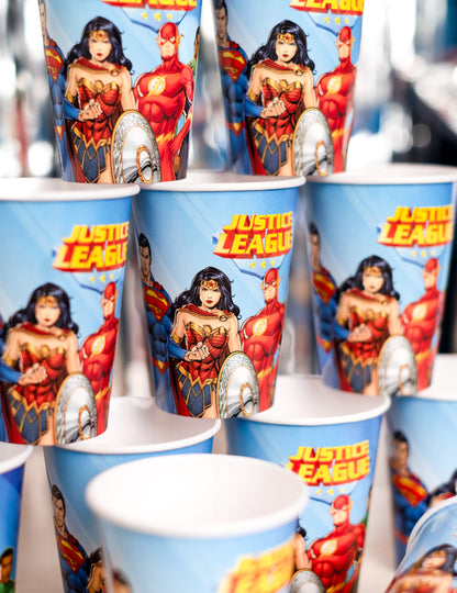 8 papírových kelímků Justice League™ 210 ml