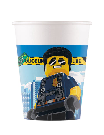 8 kartonových kelímků Lego City o objemu 200 ml