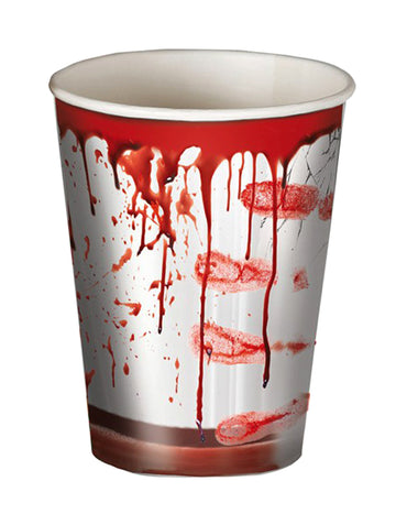 6 papírových kelímků Bloody Halloween 240ml