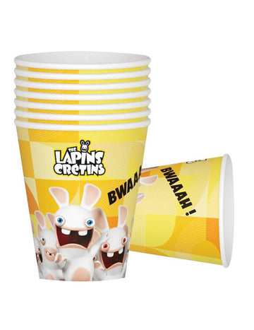 8 Gobelets en carton Lapins crétins 200 ml