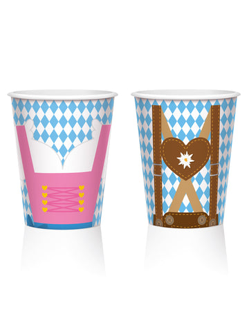8 papírových kelímků na Oktoberfest 250 ml
