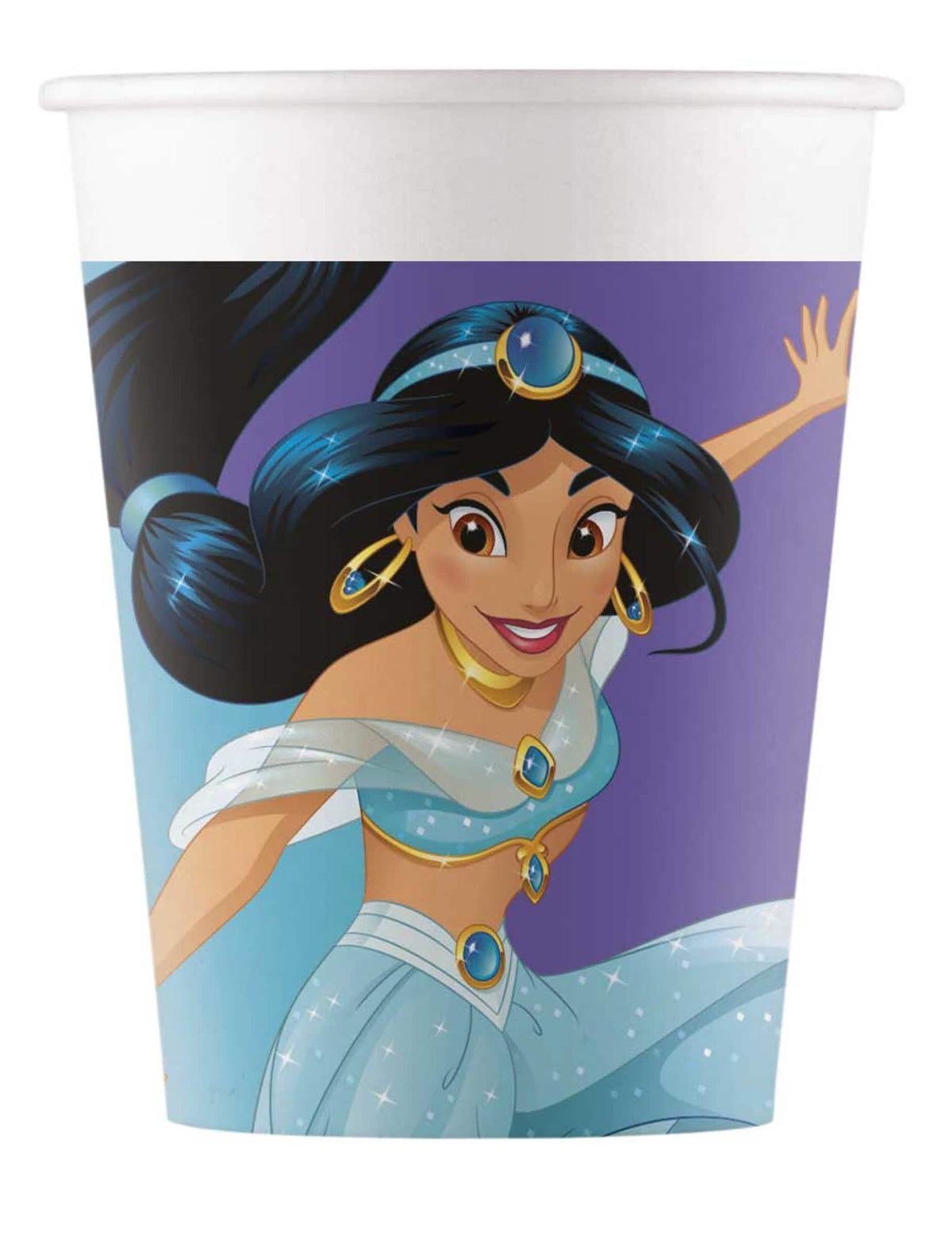 Papírové kelímky princezny Disney Den snů pro dítě fialová a modrá s Jasmine