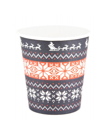 8 ošklivých svetrových kartonových kelímků 200 ml červené a modré