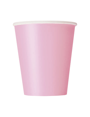 8 světle růžových papírových kelímků 210 ml 