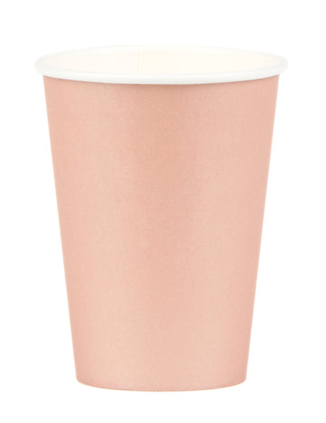 8 papírových kelímků růžového zlata 210ml