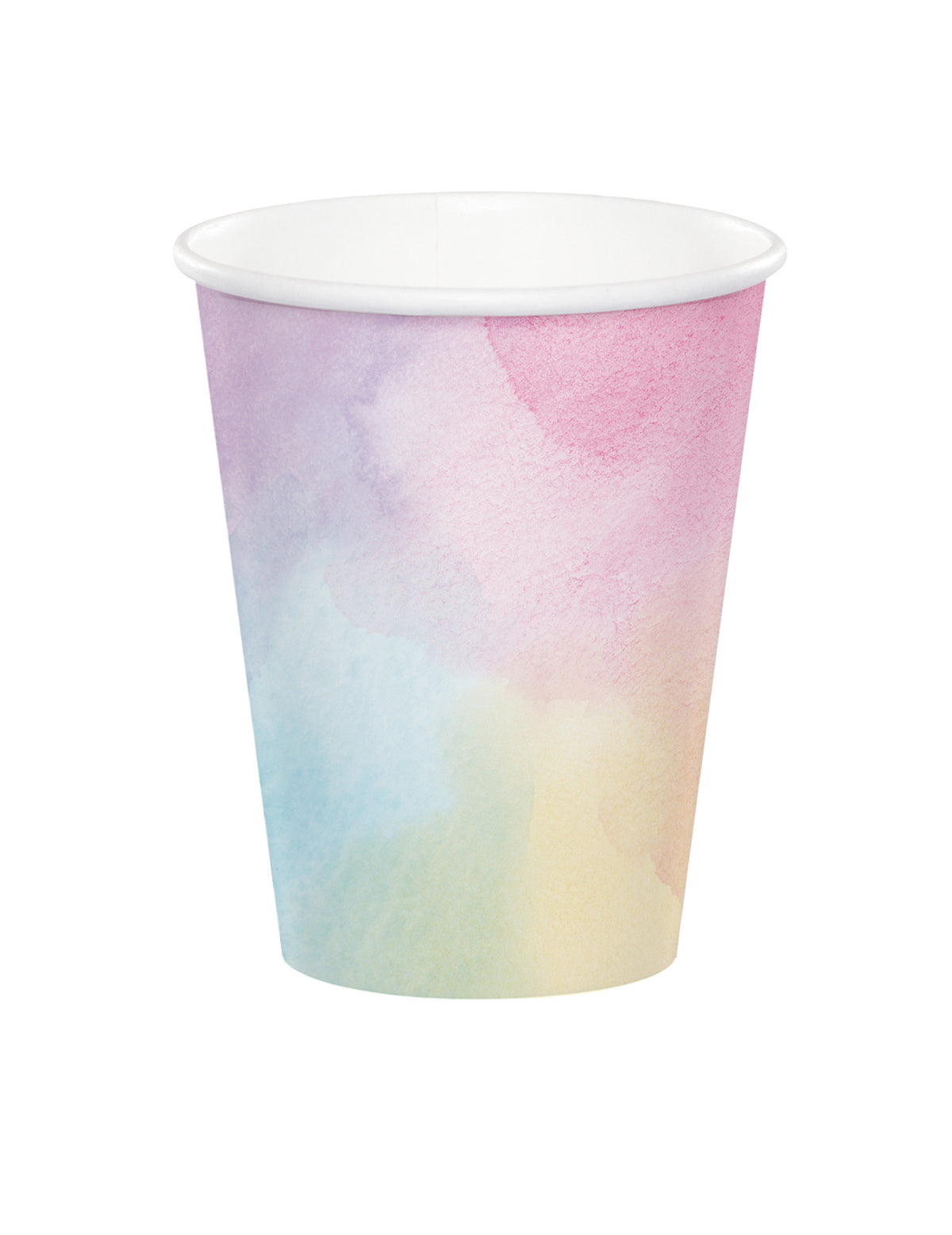 Gobelets en carton aquarelle pastel pour fête multicolores