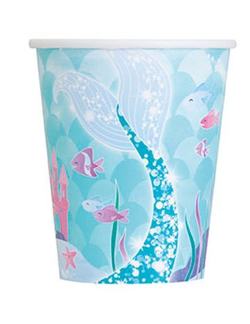 8 papírových kelímků Pretty Mermaid 270 ml