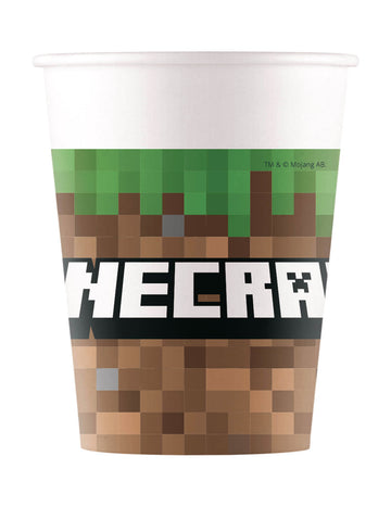 8 papírových kelímků Minecraft o objemu 200 ml