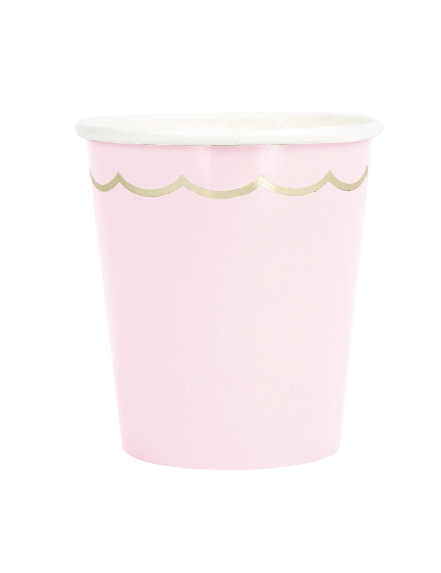8 vroubkovaných kartonových kelímků v pastelově růžové a zlaté barvě, 200 ml