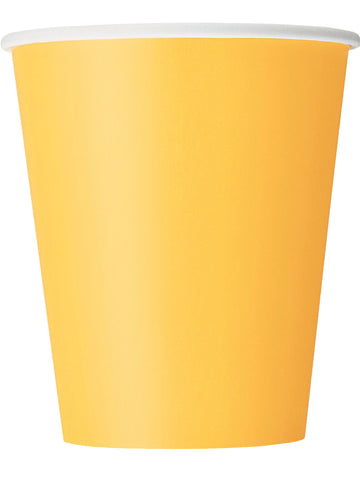 8 žlutých kartonových kelímků ve slunečnicové barvě 270 ml