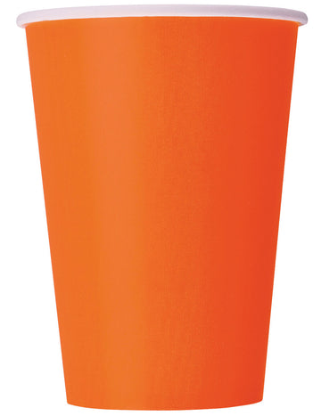 8 oranžových kartonových kelímků 210 ml