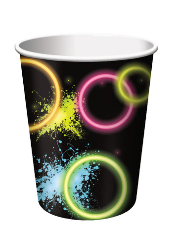 8 papírových kelímků Glow Party 266 ml