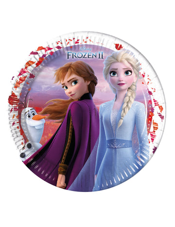 Assiettes en carton La Reine des Neiges 2 pour enfant avec Elsa, Anna et Olaf