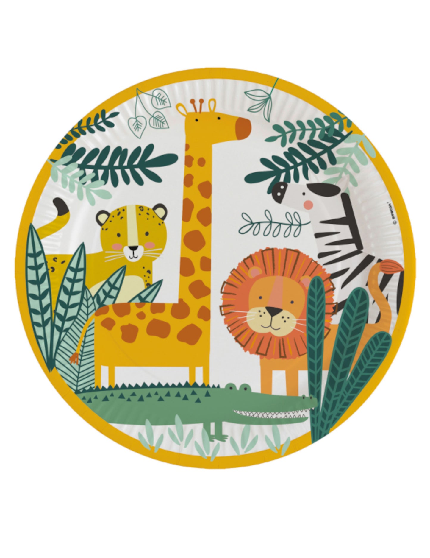 8 papírových talířů dostane divoké safari 23 cm, zvířata z džungle