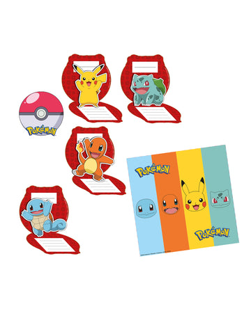 8 Pokémon™ Geburtstagseinladungen und Umschläge