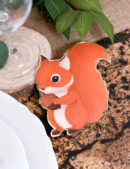 8 pozvánek pro lesní veverku 14 x 13 cm lesní zvířata