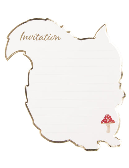 8 pozvánek pro lesní veverku 14 x 13 cm lesní zvířata