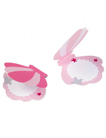 8 kartiček pro umístění mořské panny z mušle v růžovém papíru