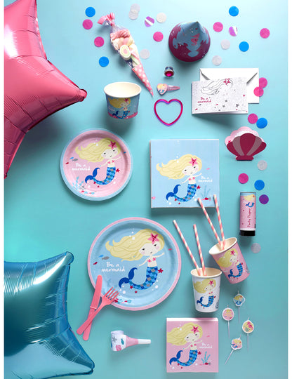 8 kartiček pro umístění mořské panny z mušle v růžovém papíru