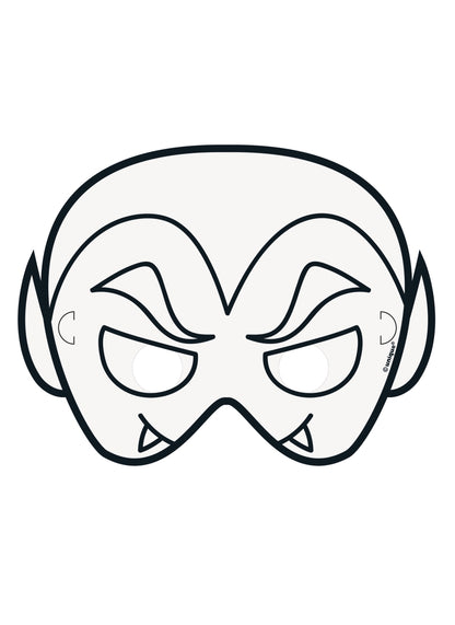 Modèle vampire du masque en papier à colorier Halloween